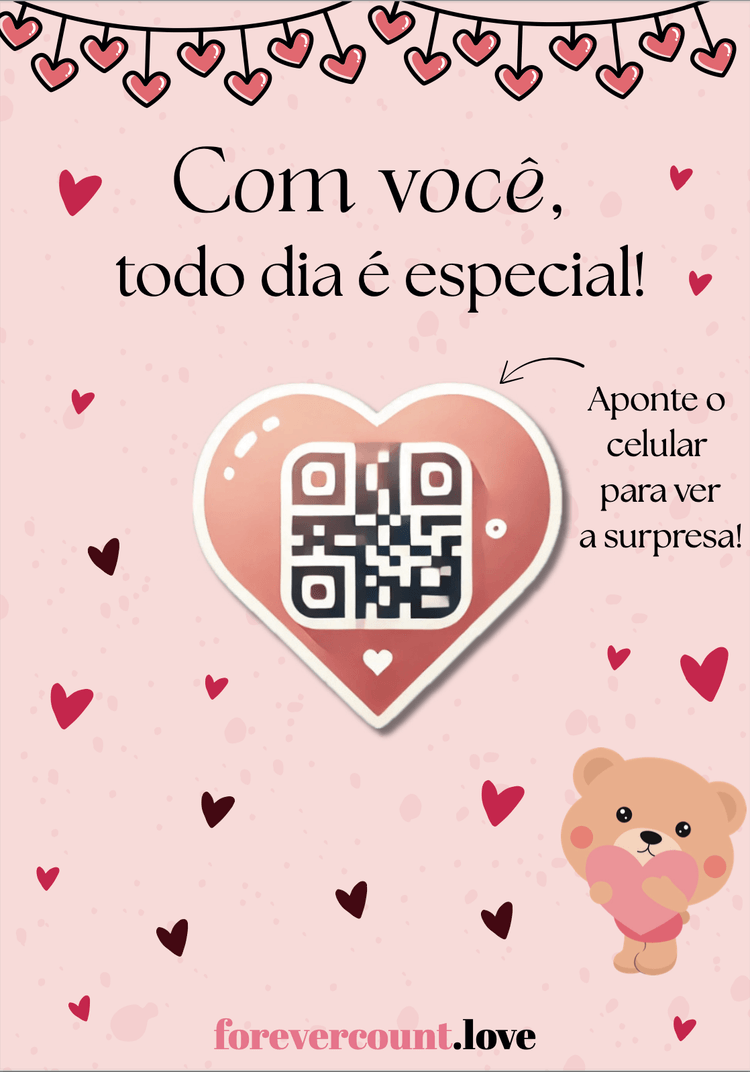 Cartão físico com QR Code — presente perfeito para surpreender pessoalmente